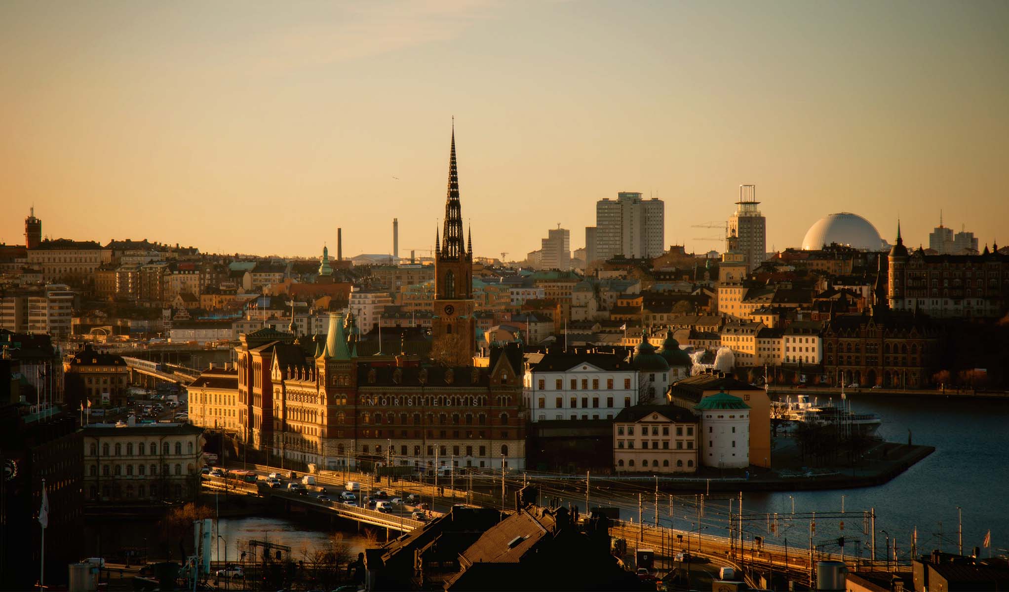 cinclus pharma sunrise over south of stockholm city